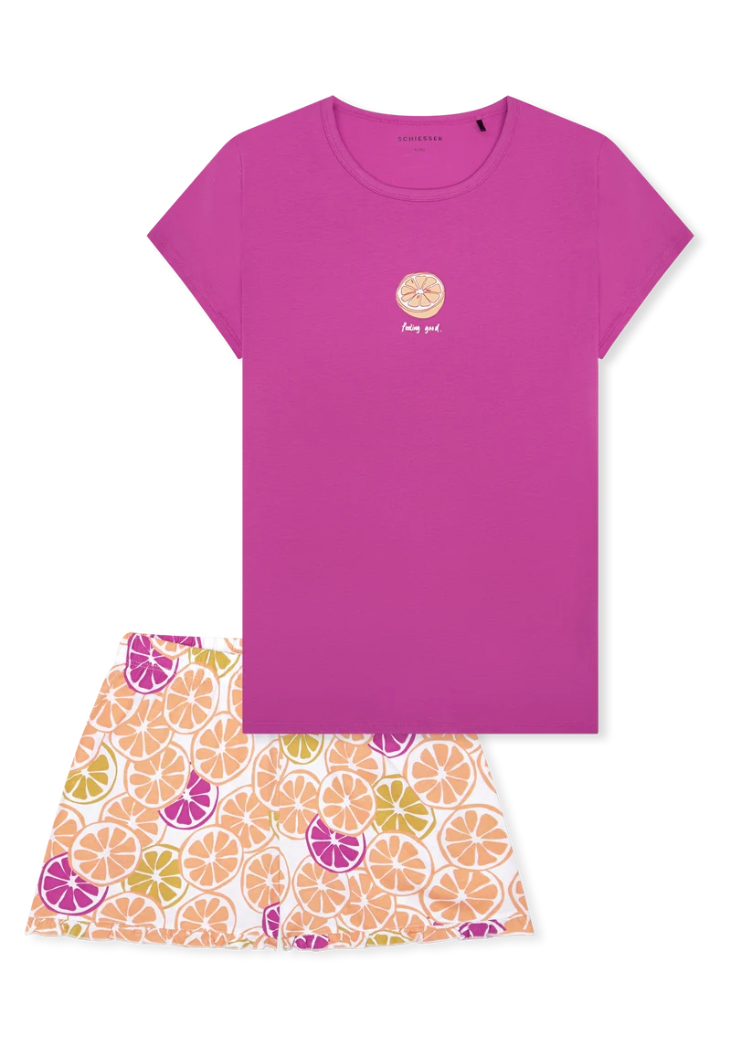 Schlafanzug kurz Pink gemustert - Nightwear