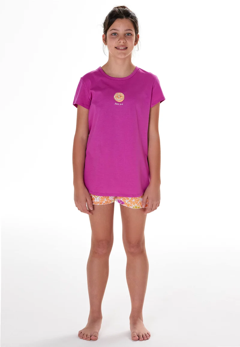 Schlafanzug kurz Pink gemustert - Nightwear