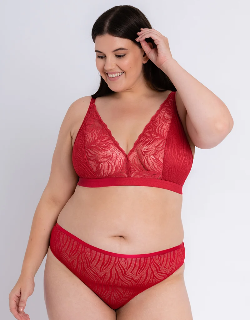 Curvy Kate Lace Daze Brazilian Brief Lipstick Red