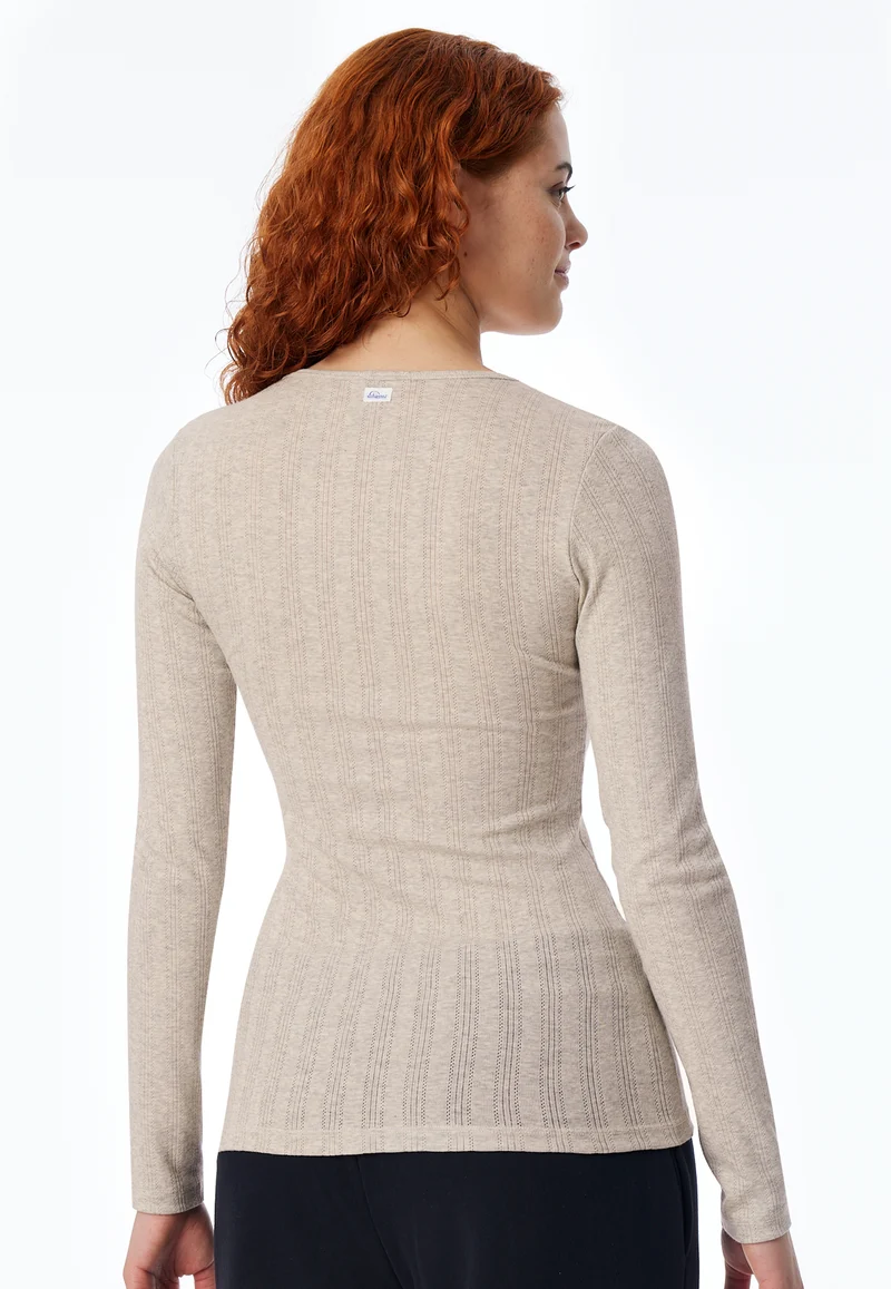 Shirt V-Ausschnitt mit Knopfleiste Grau - Revival Agathe