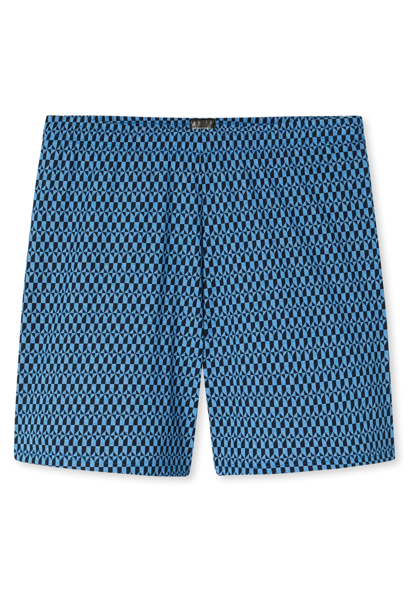 Schlafanzug kurz Blau/Weiss gemustert - Comfort Nightwear