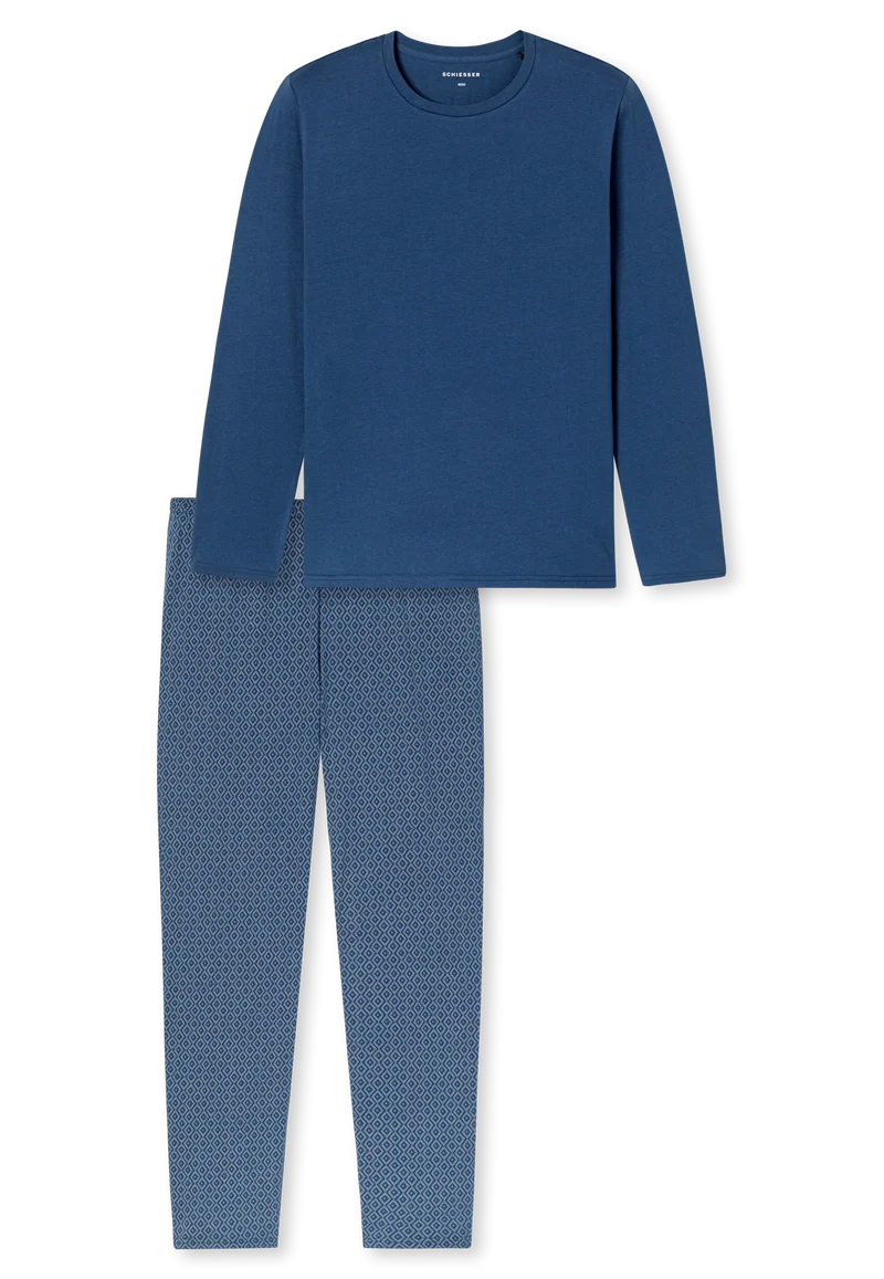 Schlafanzug Blau gemustert - Casual Essentials