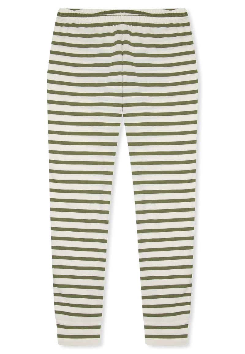 Schlafanzug Khaki/Weiss gestreift - Casual Essentials