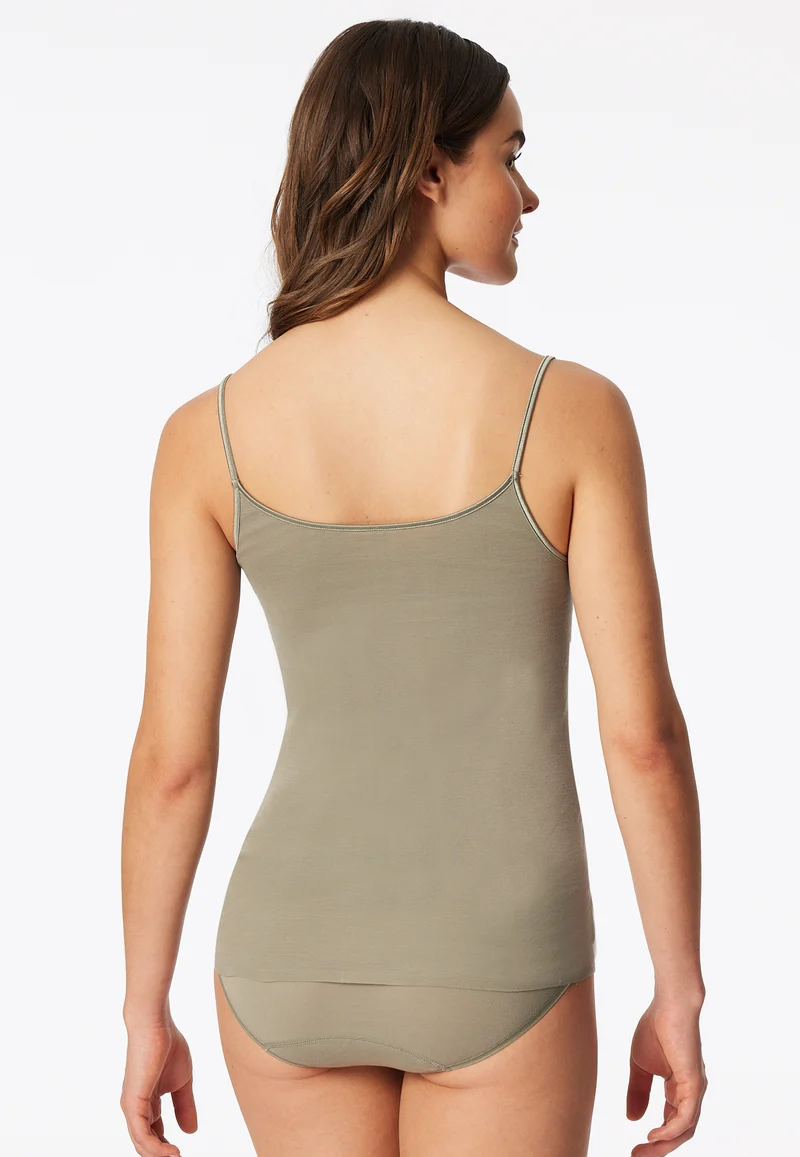 Unterhemd Feinripp Oliv - Luxury