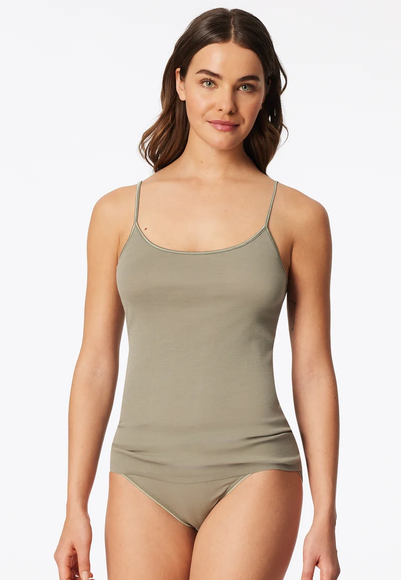 Unterhemd Feinripp Oliv - Luxury