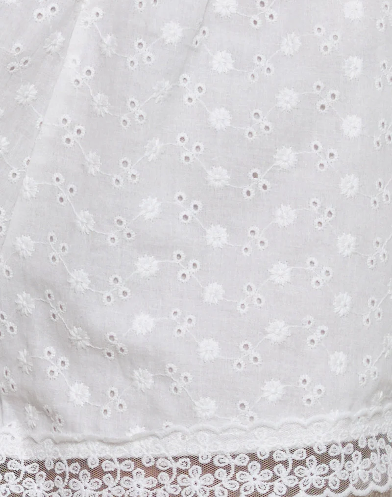 Top Cami Strapa en broderie ivoire
