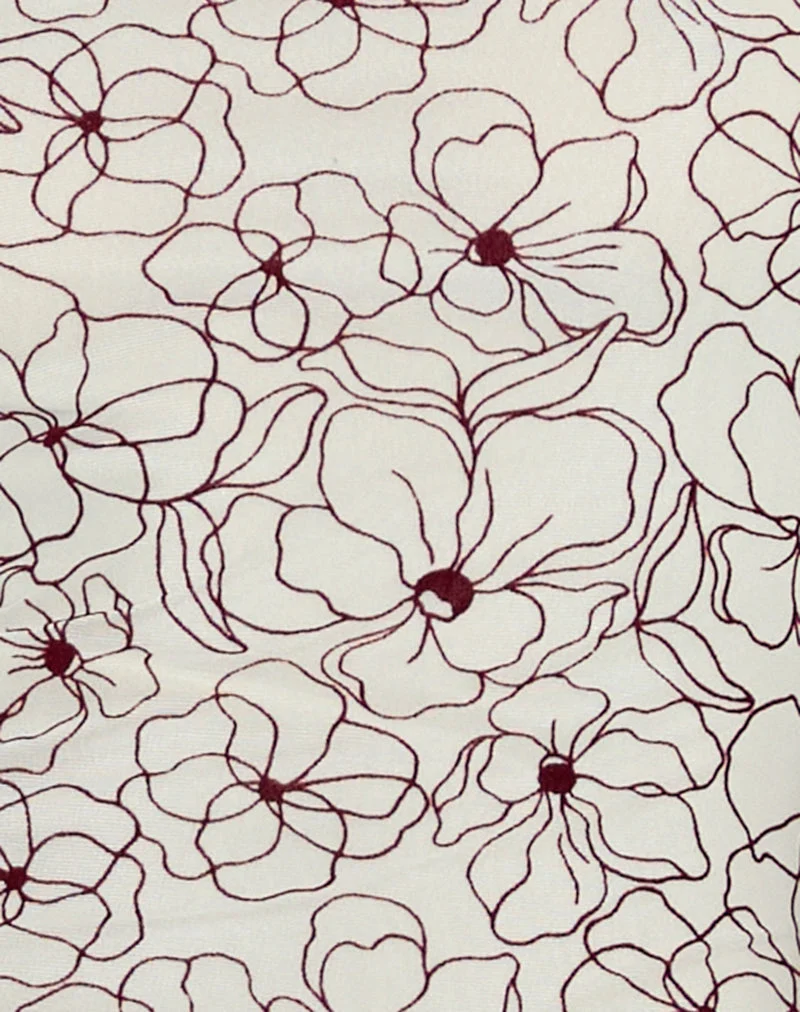Broly Halter Dress in Line Flower Cream