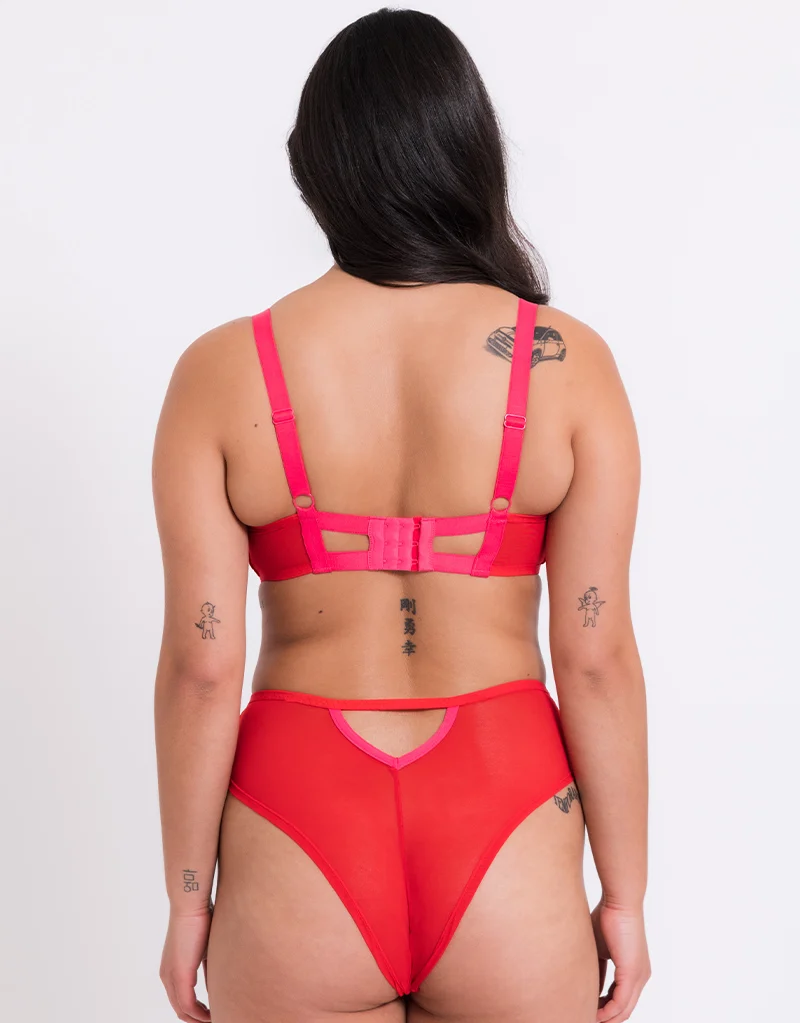 Curvy Kate Elementary High Waist Brazilian Red/Pink