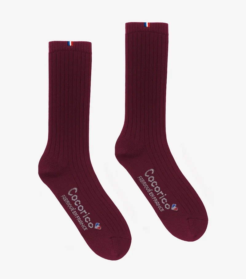 Chaussettes Homme en Laine Bordeaux
