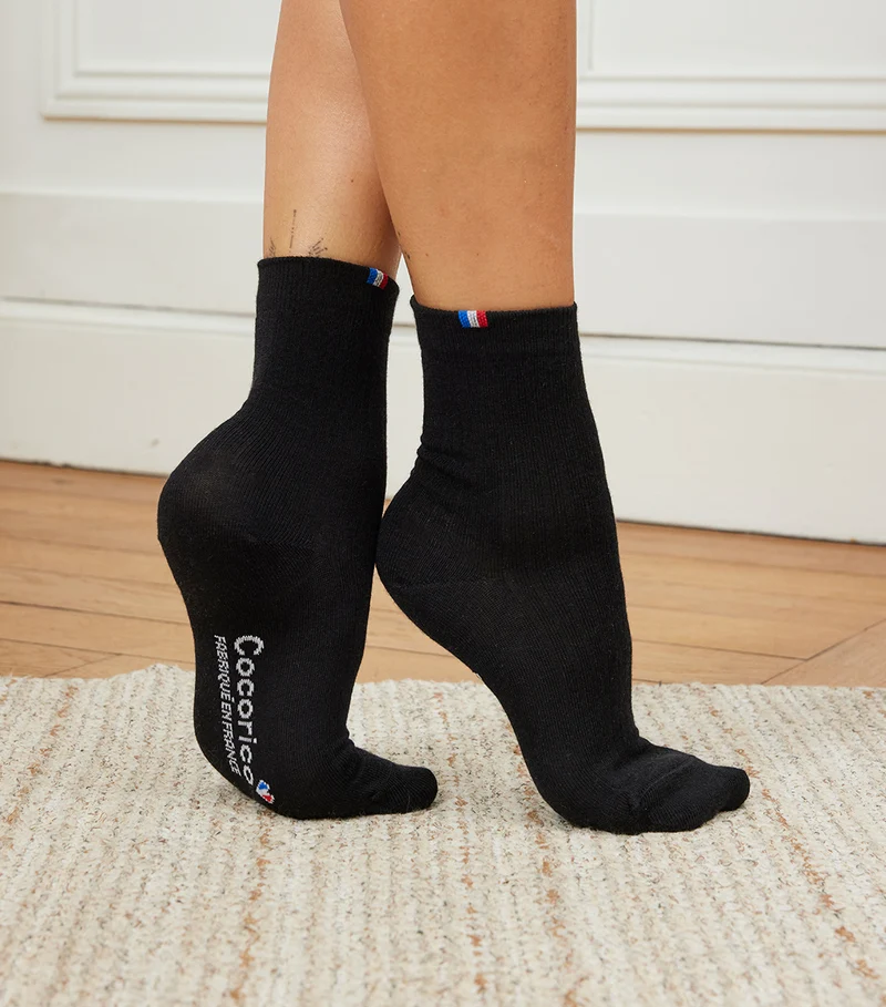 Chaussettes Femme en Laine Noir