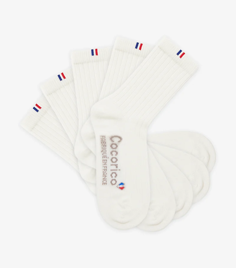 Chaussettes Femme en Laine Ecru x5 - Pack Intemporel