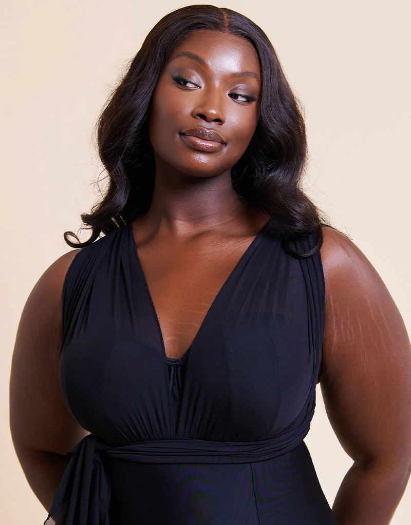 Curvy Kate Wrapsody Bandeau Strapless Multiway Swimsuit Black