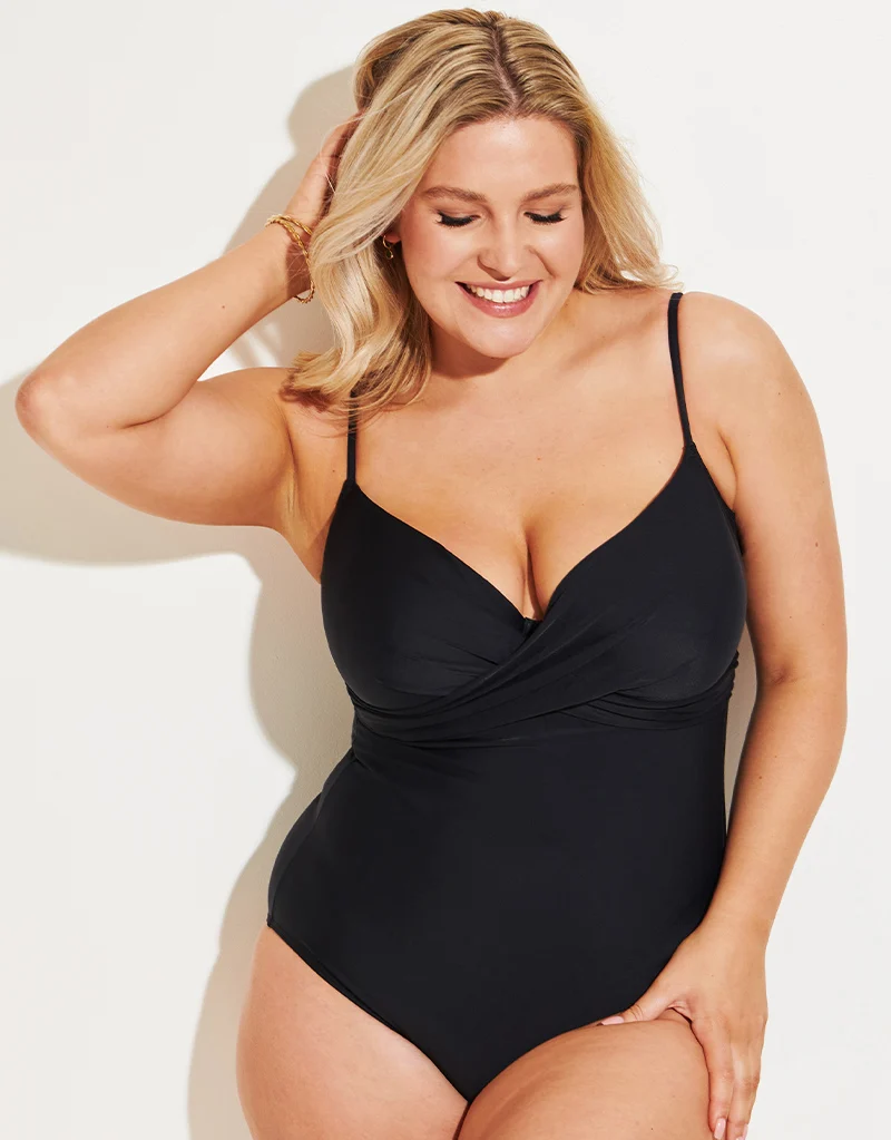 Pour Moi Lightly Padded Control Swimsuit Black
