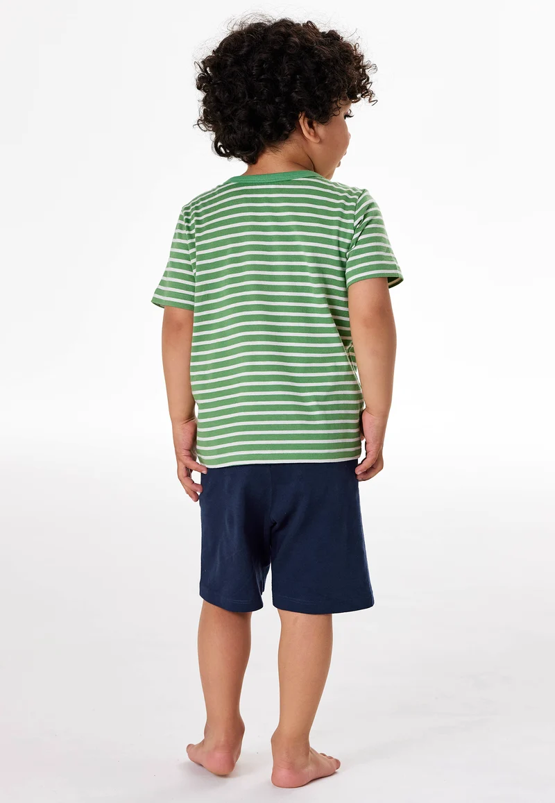 Schlafanzug kurz Grün/Blau gestreift - Kids Nightwear