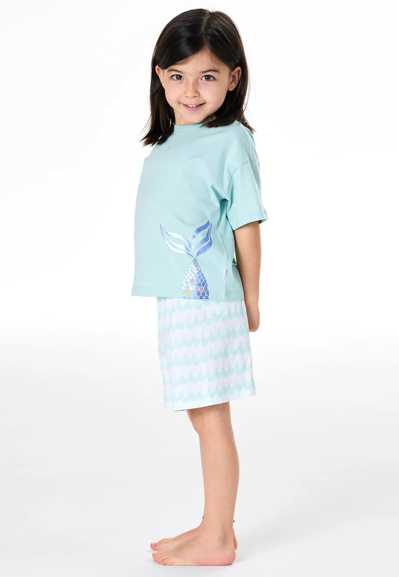 Schlafanzug kurz Blau gemustert - Kids Nightwear