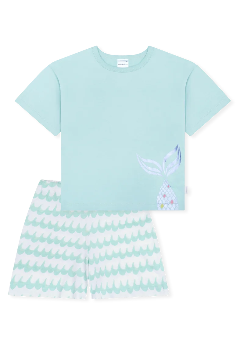 Schlafanzug kurz Blau gemustert - Kids Nightwear