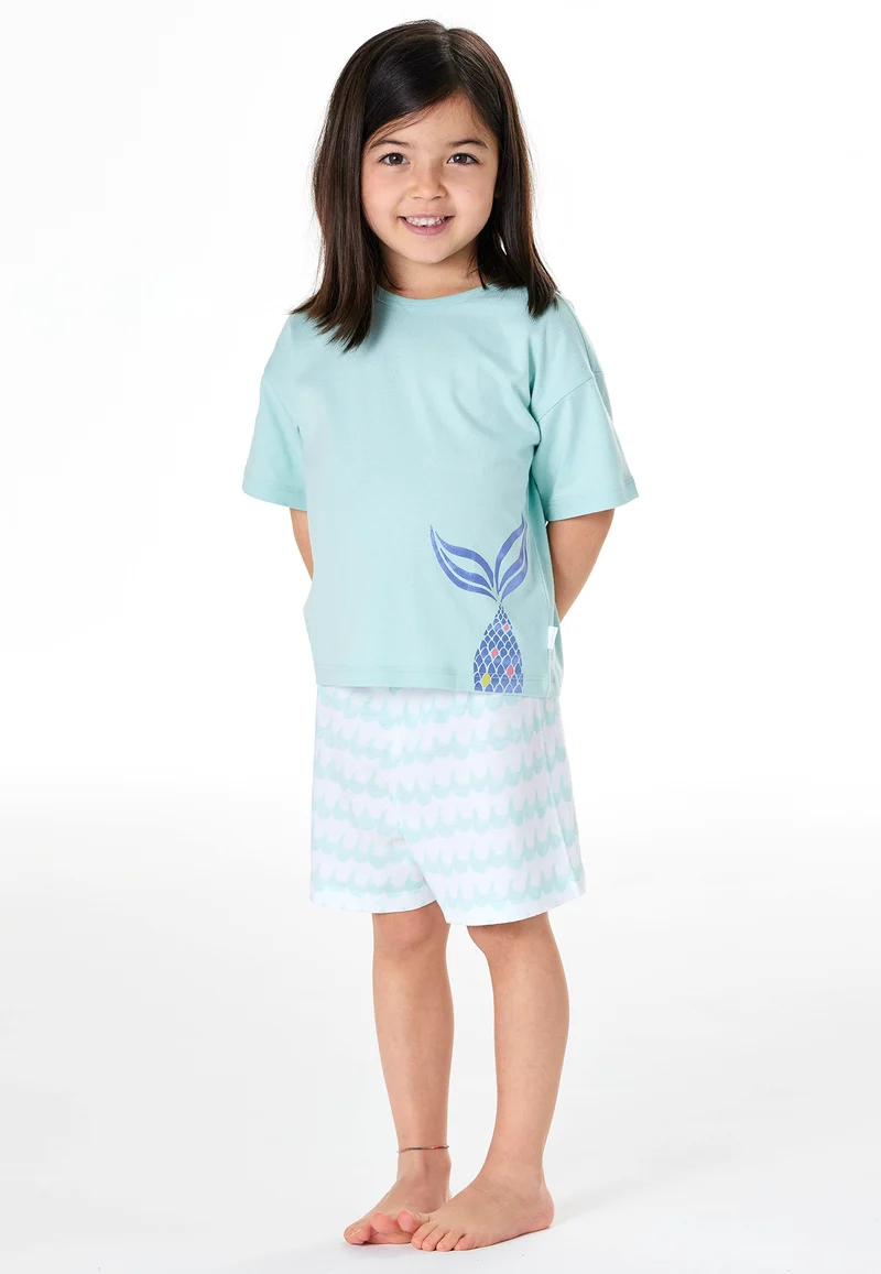 Schlafanzug kurz Blau gemustert - Kids Nightwear