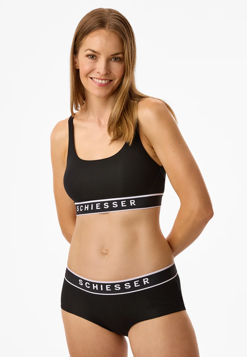 Bustier Doppelripp Schwarz - Pure Rib