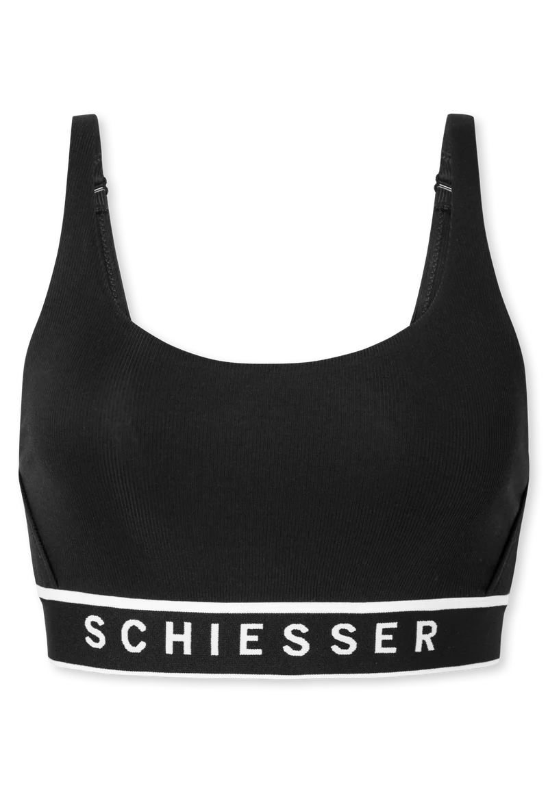 Bustier Doppelripp Schwarz - Pure Rib