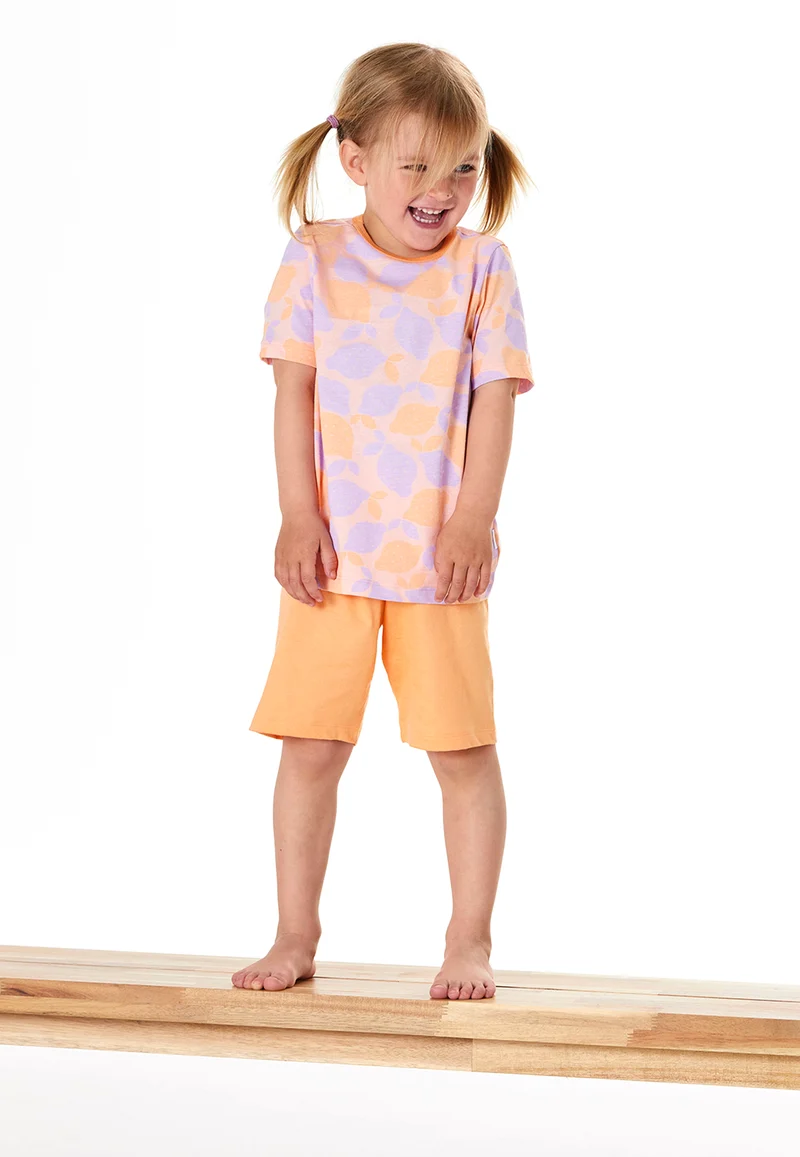 Schlafanzug kurz Orange/Lila gemustert - Kids Nightwear