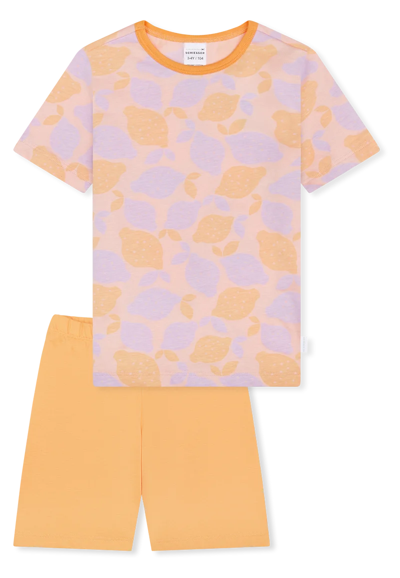 Schlafanzug kurz Orange/Lila gemustert - Kids Nightwear