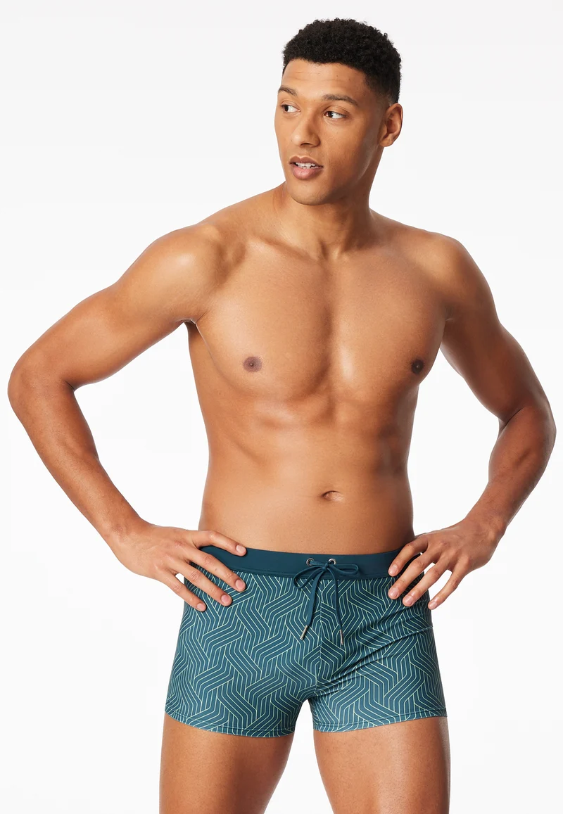 Badehose Blau gemustert - Aqua