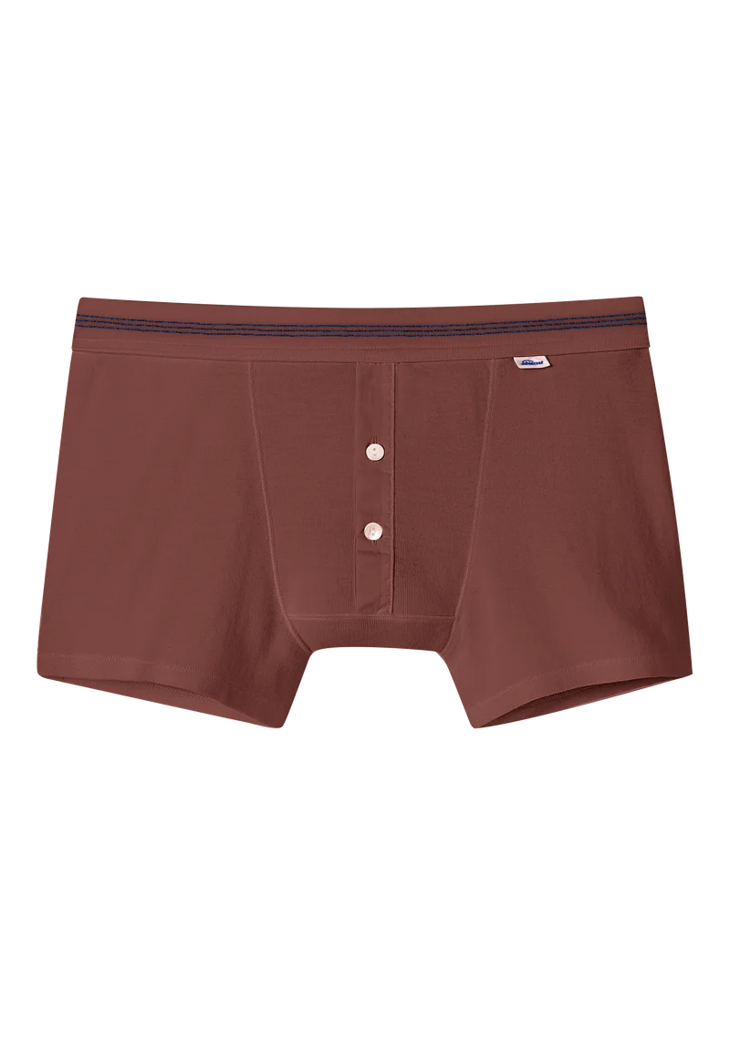 Enge Boxershorts Feinripp mit Knopfleiste Rost - Revival Karl-Heinz