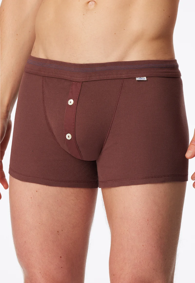 Enge Boxershorts Feinripp mit Knopfleiste Rost - Revival Karl-Heinz