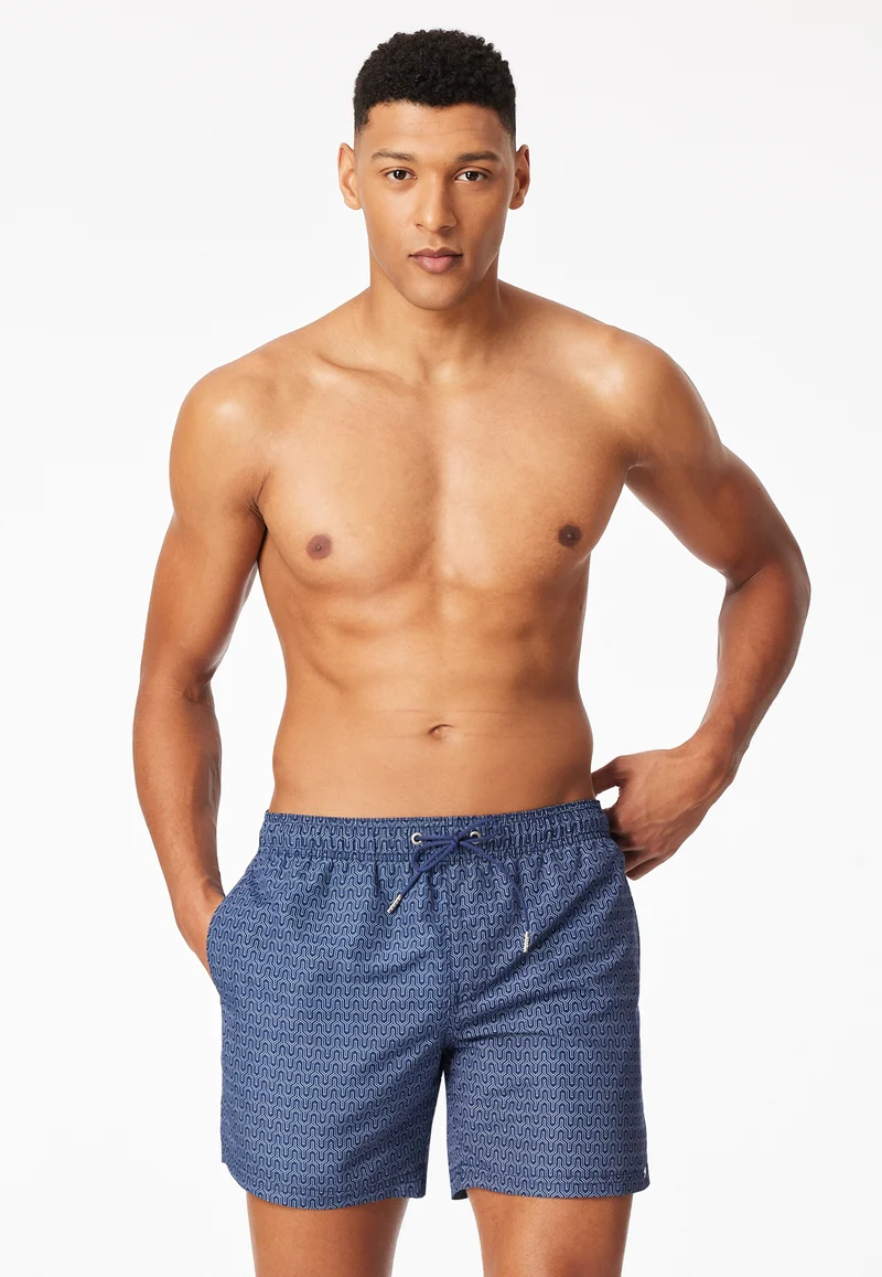 Badeshorts Blau gemustert - Aqua