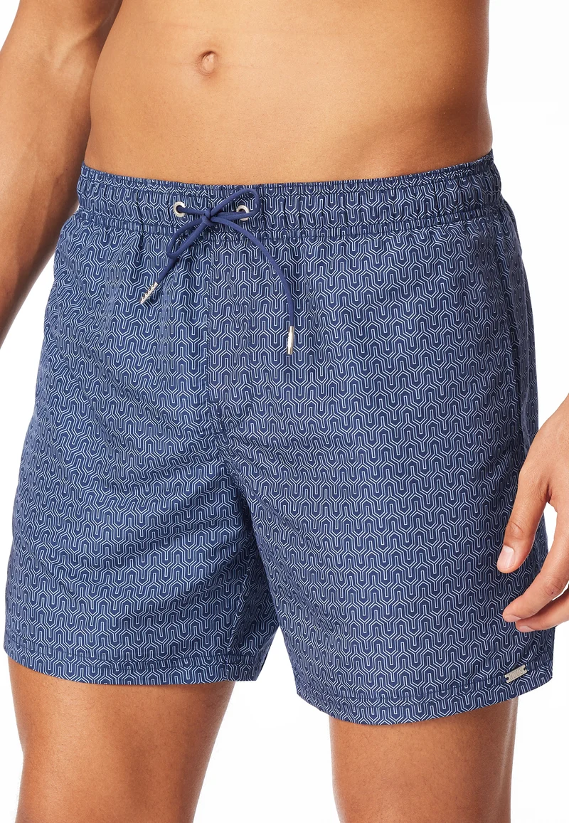 Badeshorts Blau gemustert - Aqua