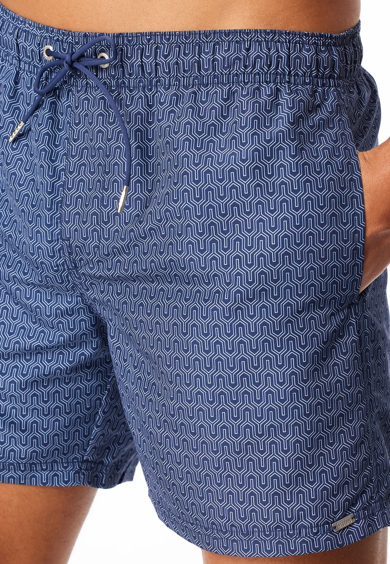 Badeshorts Blau gemustert - Aqua