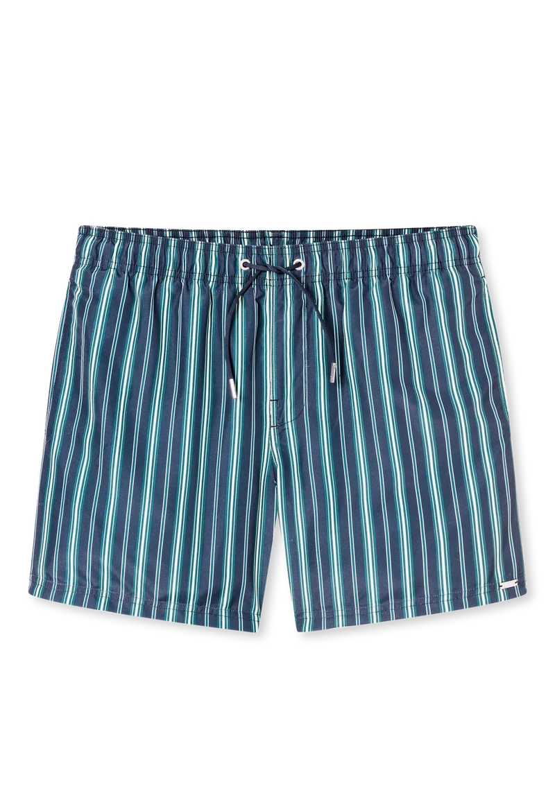 Badeshorts Blau gestreift - Aqua
