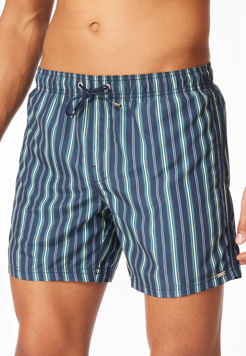Badeshorts Blau gestreift - Aqua