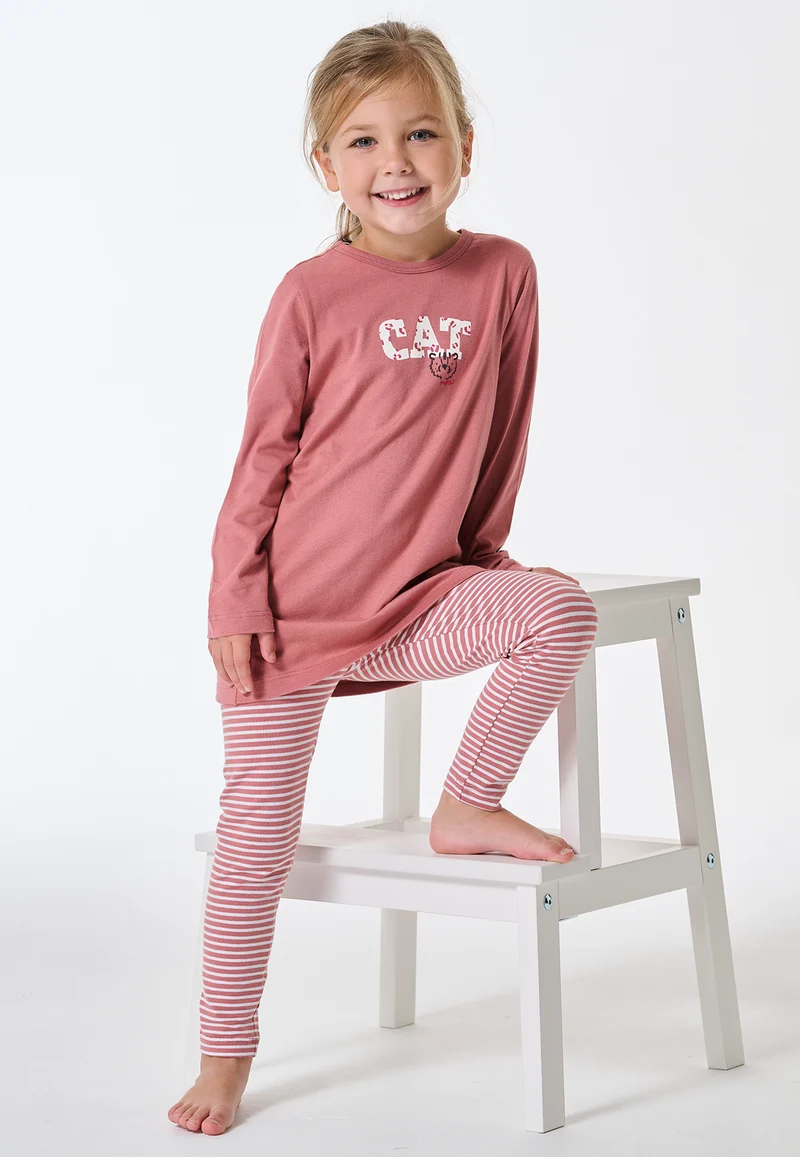 Schlafanzug Altrosa/Weiss gestreift - Kids Nightwear