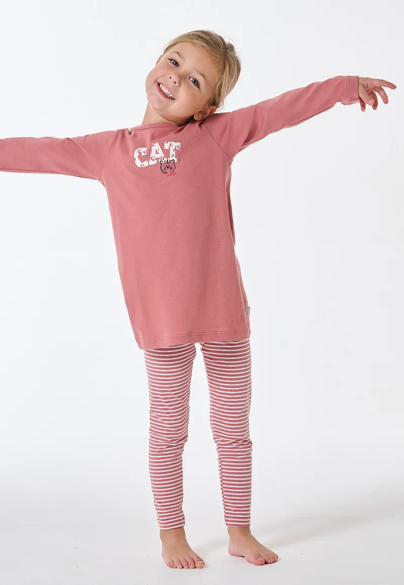 Schlafanzug Altrosa/Weiss gestreift - Kids Nightwear