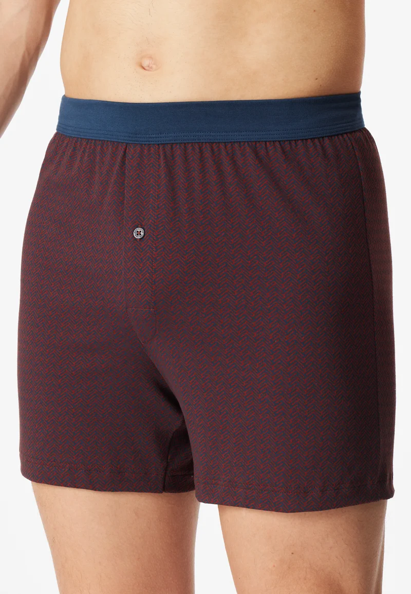 Boxershorts mit Knopfleiste Rot gemustert - Comfort Fit