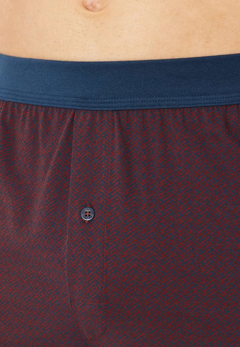 Boxershorts mit Knopfleiste Rot gemustert - Comfort Fit