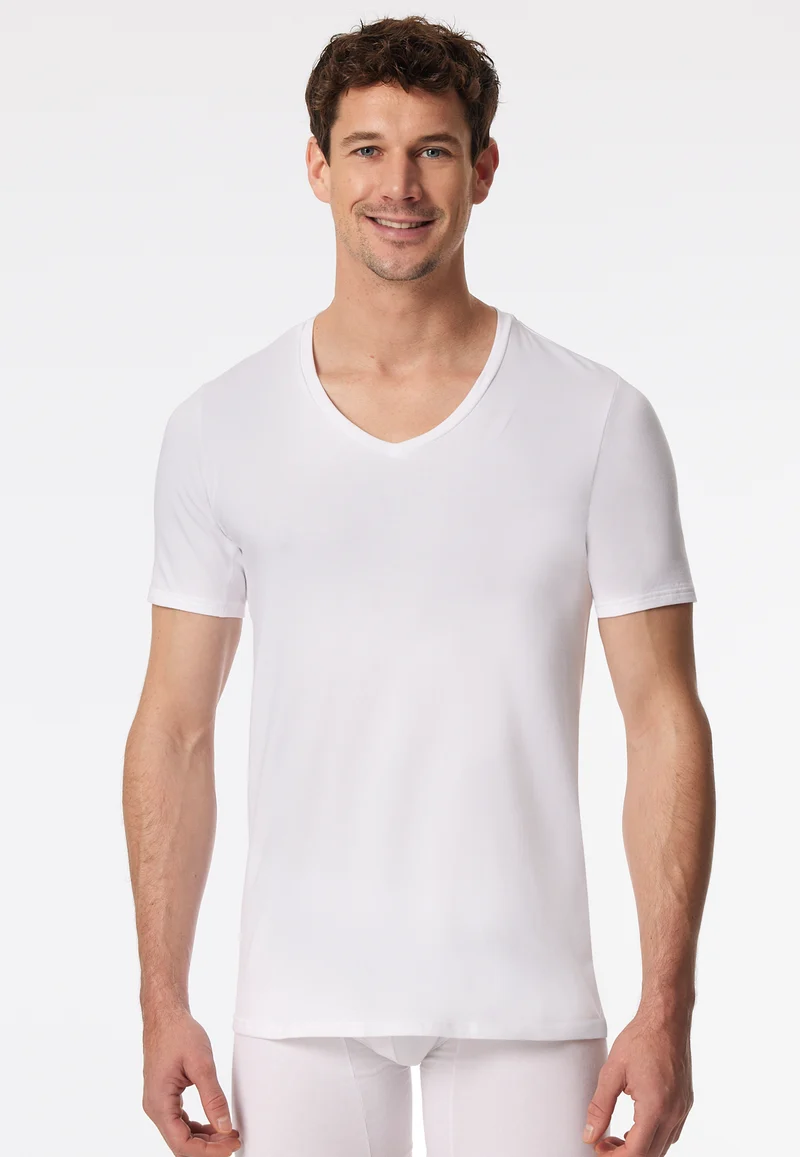 T-Shirt V-Ausschnitt Weiss - Premium Cotton