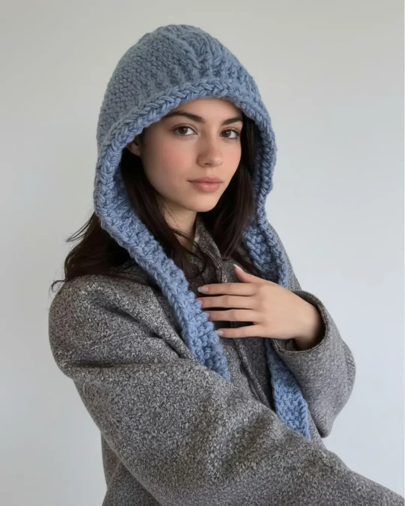 Écharpe Cagoule En Grosse Maille - Clarisse