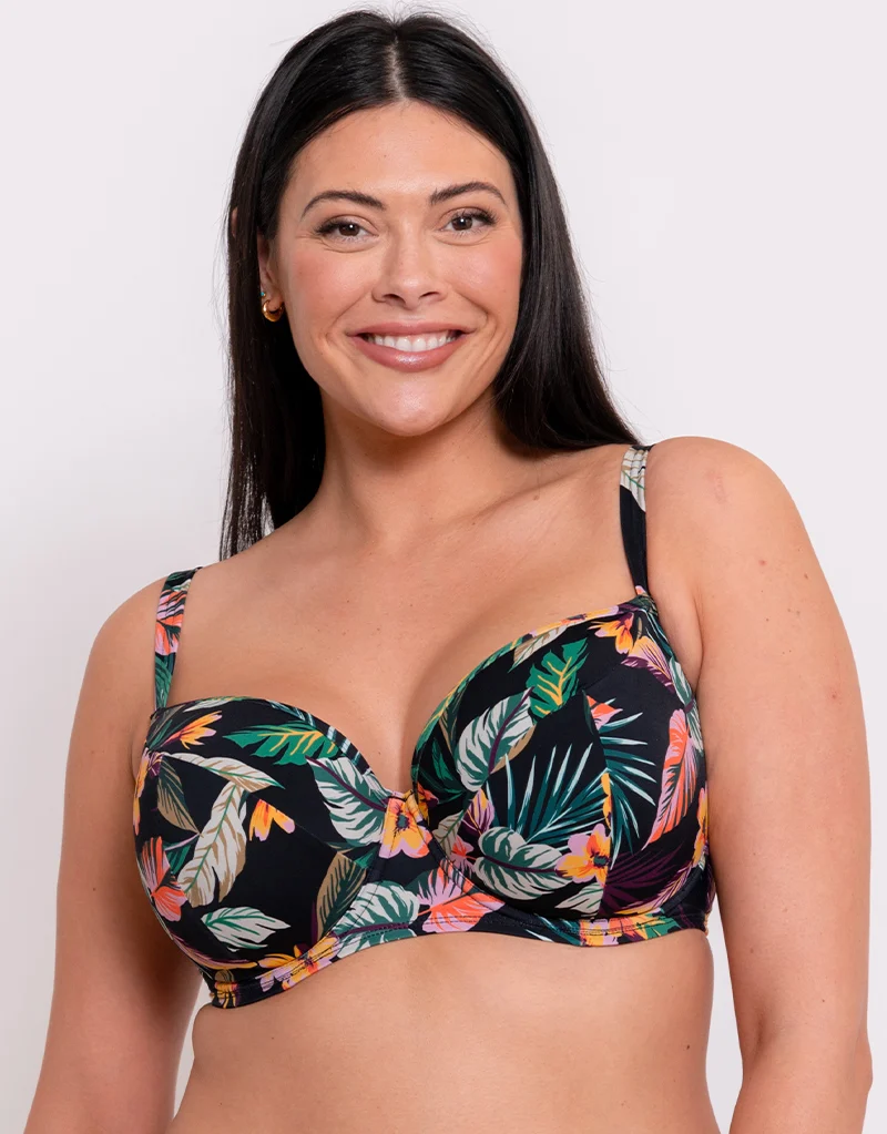 Curvy Kate Cuba Libre Padded Balcony Bikini Multiway Top Print Mix