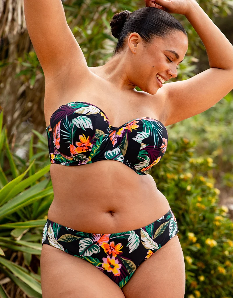 Curvy Kate Cuba Libre Bandeau Strapless Multiway Bikini Top Print Mix