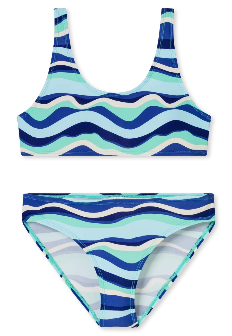 Bikini Blau gemustert - Aqua