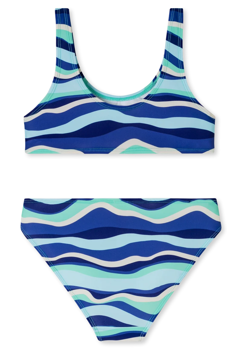 Bikini Blau gemustert - Aqua