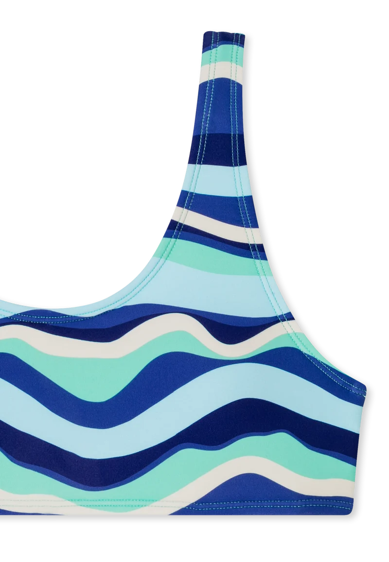 Bikini Blau gemustert - Aqua