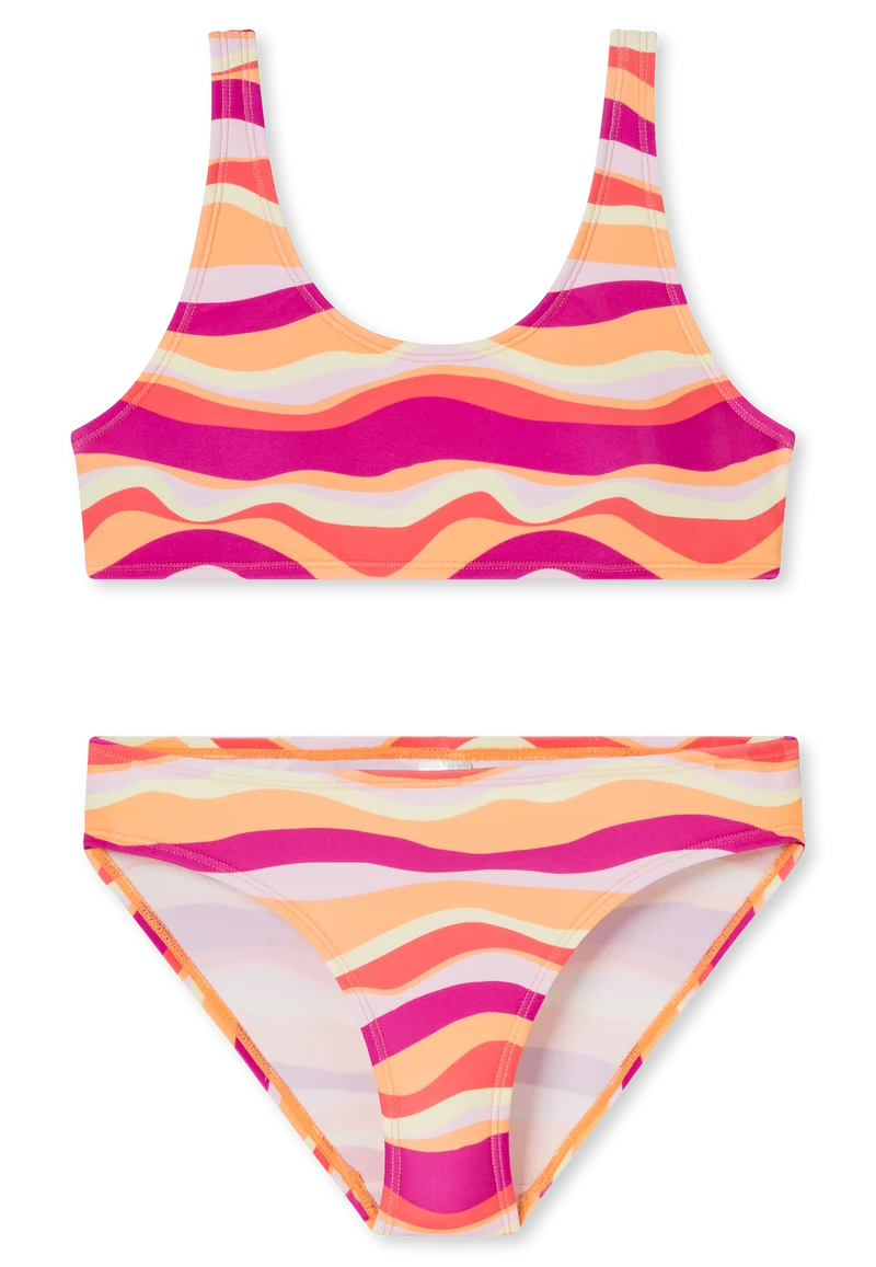 Bikini Pink/Orange gemustert - Aqua