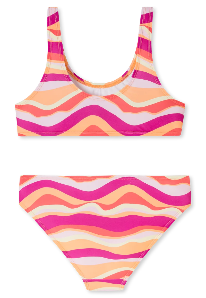 Bikini Pink/Orange gemustert - Aqua