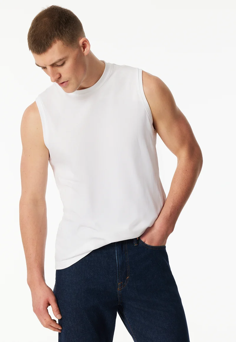 Shirt ärmellos 2er-Pack Weiss - Essentials