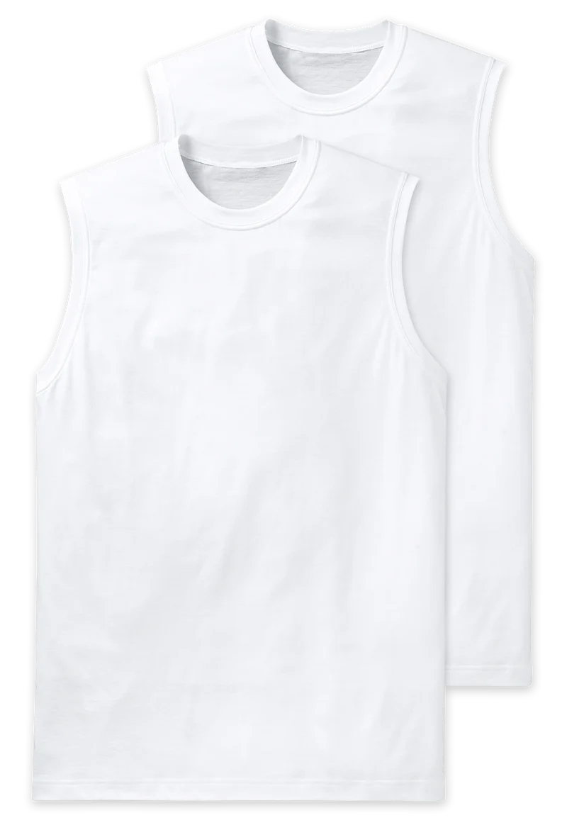 Shirt ärmellos 2er-Pack Weiss - Essentials