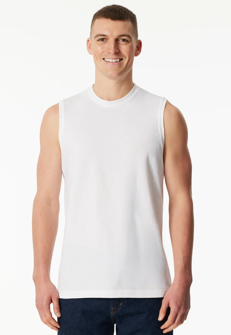 Shirt ärmellos 2er-Pack Weiss - Essentials