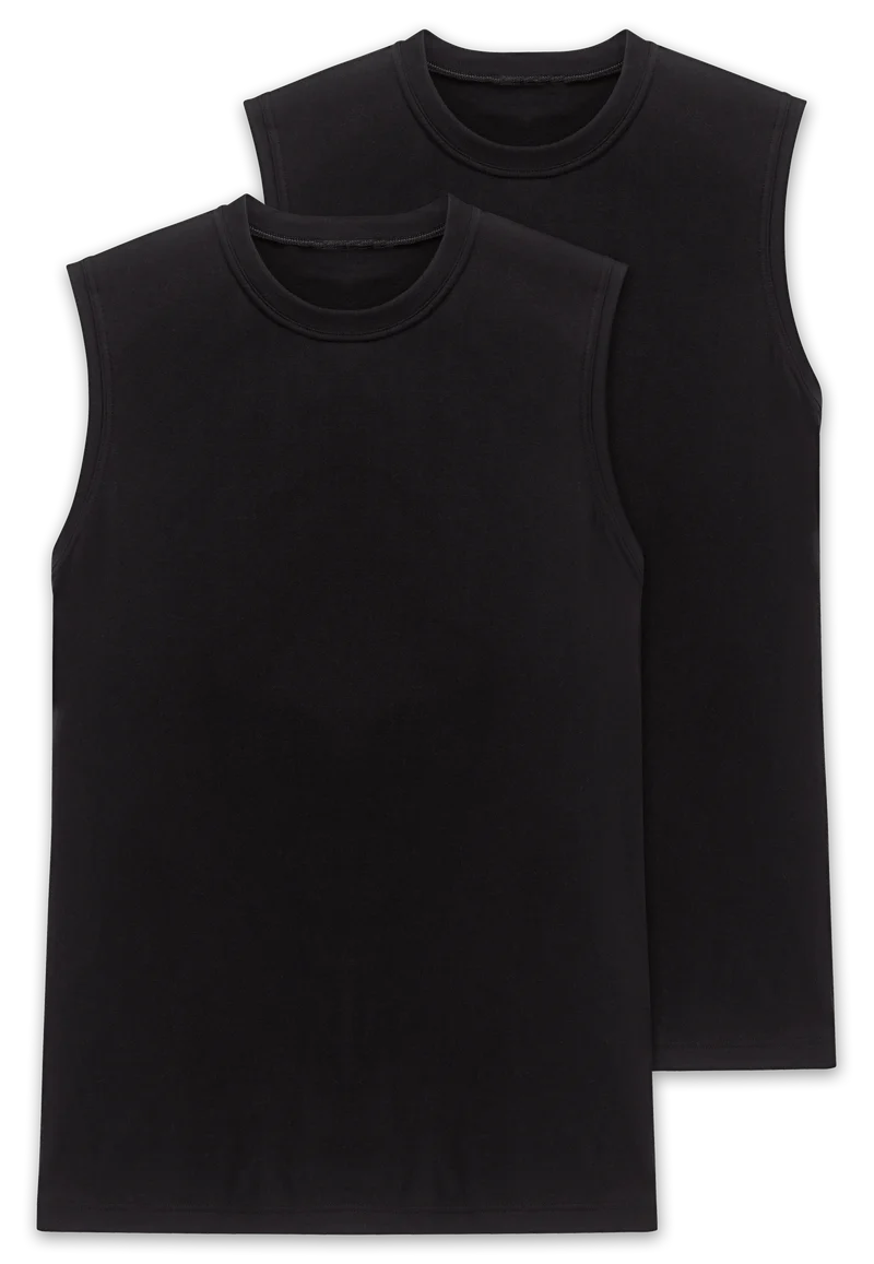 Shirt ärmellos 2er-Pack Schwarz - Essentials